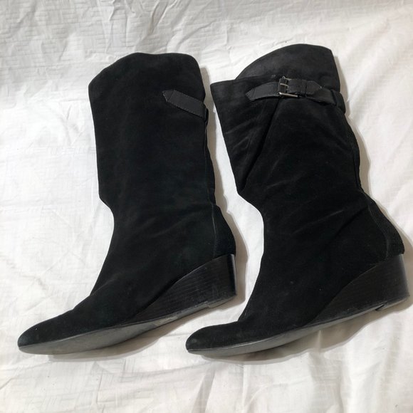 Nine West Black Suede Slouchy Boots - Picture 2 of 12